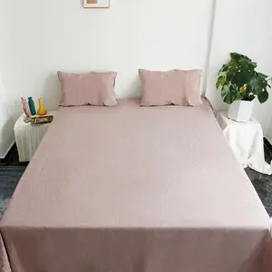 1x Fitted Sheet 1x Flat Sheet 2x Pillow Cases 100% Flax Linen 165gsm Home Sheet Set Bed Linen Factory Direct Low MOQ