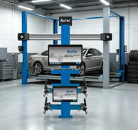 Aligneur de roues 3D AUTEC ATW-A20 1,3 MP avec plateau tournant en acier moulé, pince à quatre points et affichage numérique LED – Équipement d'alignement de roues