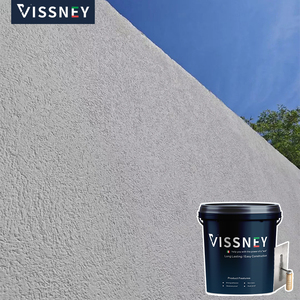 Revêtement liquide Vissney effet pierre acrylique, couleur granit, imperméable et ignifuge, application par pulvérisation pour murs de jardin, haute performance - Product Image 1