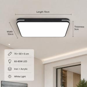Lámpara de techo Led cuadrada moderna, superficie de hierro acrílico, luz blanca delgada para el hogar, sala de estar, dormitorio, pasillo, 60 80W - Product Image 4