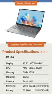 แล็ปท็อปใหม่เอี่ยมขนาด 15.6 นิ้ว หน้าจอ FHD พร้อม 3 3200U, โน้ตบุ๊ก 11 นิ้ว สำหรับธุรกิจและสำนักงาน ใช้ CPU AMD Ryzen 3 32 แบบ Quad-Core ประสิทธิภาพสูง - Product Image 6