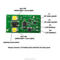 Kit de circuit imprimé pour lampe solaire DIY, 1,2 V, lumière blanche et chaude, lampe solaire enterrée, ensemble de carte de commande pour éclairage de pelouse