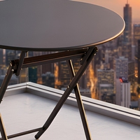 Table à manger pliante moderne et durable avec plateau en fer, 60 cm, structure métallique légère, imperméable, pour extérieur, hôtel, patio, jardin, camping