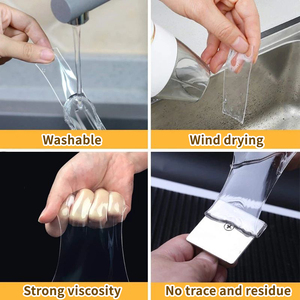 Alta qualità 30mm <span class=keywords><strong>x</strong></span> <span class=keywords><strong>3</strong></span> metri clear Household Gel Grip Sticky Double Side Grid Nano Tape nastro di montaggio heavy duty rimovibile - Product Image 4