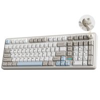 Clavier mécanique sans fil OEM ODM B98 PRO 96, beige, avec interrupteurs Milk Switch, QMKVIA, pavé numérique, design à double bouton, interrupteurs pré-lubrifiés crémeux