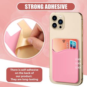 印刷されたロゴ携帯用クレジットカードバッグ<span class=keywords><strong>3m</strong></span>ステッカーIDカードホルダーシリコーン携帯電話カード財布カスタム印刷されたロゴ付き