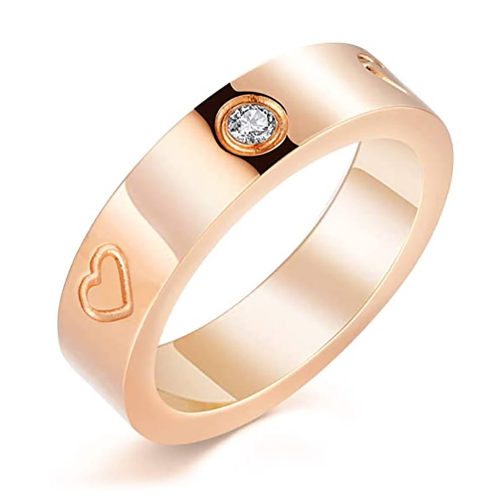 6mm heart-shaped rose gold