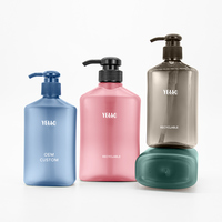 Bouteille vide personnalisée en PET dépoli marron, rose, gris, 8oz, 250 ml, 350 ml, 12oz, 500 ml pour shampoing et après-shampoing