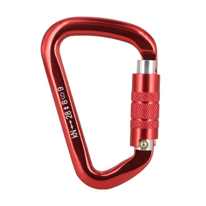 优质户外30kn铝D环登山扣攀爬钩锁定螺钉 - Product Image 1