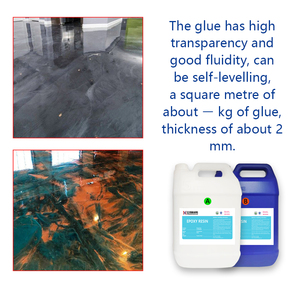 Pierre de texture de marbre A et B 2:1 métallisé clair transparent coloré liquide revêtement supérieur <span class=keywords><strong>peinture</strong></span> de résine époxy pour sols - Product Image 2