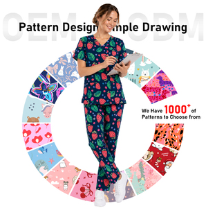 Disponibile: Camice Medico in Cotone con Stampa Animalier e Scollo a V, Morbido e Delicato sulla Pelle, Personalizzabile con Stampa Integrale - Product Image 6