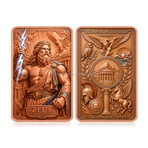Venta al por Mayor de Barras de Cobre de 5oz con Impresión de Mitología Griega, Colección de Mitos Olímpicos, <span class=keywords><strong>Zeus</strong></span>, Atenea, Pegaso, Regalos de Recuerdo - Product Image 5