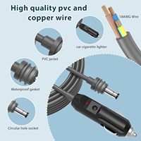 Câble Starlink Mini 5m 12V-24V 3A Charge Rapide Gaine PVC Étanche Extension d'Alimentation CC Ordinateur Allume-Cigare Voiture