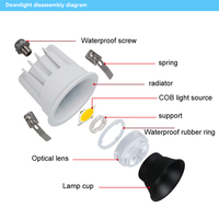 Spot LED encastré en aluminium IP65 20W, étanche, orientable, garantie 5 ans, température de couleur 3000K, idéal pour hôtel