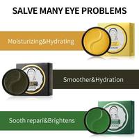 Patch de sommeil en Gel au collagène naturel 24k, élimine les poches du cercle foncée, algues, agencement oculaire, tampon d'herbe noir, or, sous les yeux