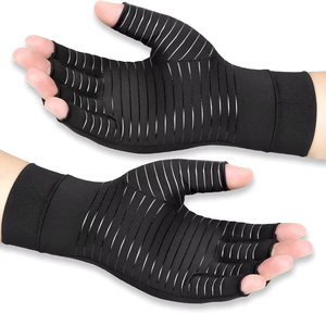 Hot Sale Half-Finger Fitness Copper <strong>Gloves</strong> Non-Slip Outdoor <strong>Tunnel</strong> Arthritis <strong>Carpal</strong> Compression <strong>Gloves</strong> - Product Image 1