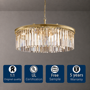 RHOEM Hochwertiger Hängeleuchter <span class=keywords><strong>Rhys</strong></span> Runder Kronleuchter für Villa Wohnzimmer Treppenhaus Luxus-Lampen Wohndekor - Product Image 1