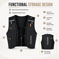 Gilet de trail running léger et confortable pour le jogging et les sports de plein air, avec fermeture éclair et plusieurs poches, fabriqué par un fabricant OEM.