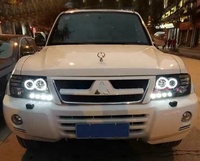 Vente flash - Mise à niveau des phares à LED Angel Eyes pour Mitsubishi Pajero V73 V77, phare avant, phare 2000-2012