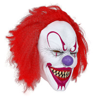 Masque de clown Halloween Masque de clown drôle foncé Accessoires de costume Accessoires de cosplay Visage intégral en latex Funny Buddha Clown Horror Headgear
