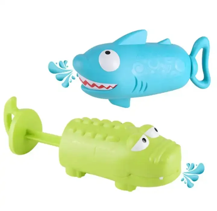 2023 Hot Selling Summer Pistol Blaster Shooter Cartoon Shark Crocodile Squirter Toys Water Gun Toys Plastic Bathroom Kids Toy
