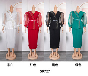 Vestido <span class=keywords><strong>de</strong></span> organza para ir al trabajo Africa ol Commuting, conjunto <span class=keywords><strong>de</strong></span> dos piezas para mujer <span class=keywords><strong>de</strong></span> <span class=keywords><strong>AliExpress</strong></span>, falda lápiz - Product Image 5