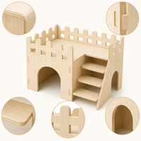 Maisonnette en bois massif pour animaux de compagnie (hamster, écureuil, hérisson, cochon d'Inde, caille japonaise) - Grande cachette imperméable pour la vente en gros