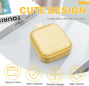 Custom Logo Portable Weekly Pill Organizer <b>Small</b> Square 4 Grids Medicine <b>Box</b> with 7 Day & 4 Times Plastic Travel <b>Box</b> - Product Image 4