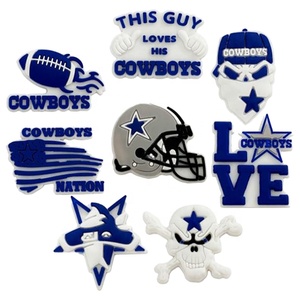 XB批发卡通美式足球队达拉斯牛仔PVC鞋饰橡胶配件鞋饰木块魅力 - Product Image 1