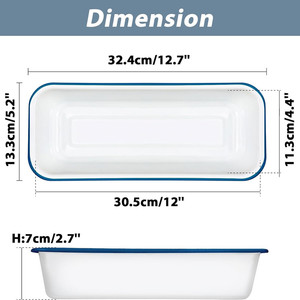 Bandeja esmaltada con logotipo personalizado, resistente al calor, vintage, <span class=keywords><strong>blanco</strong></span>, grado alimenticio, UE, 32cm - Product Image 2
