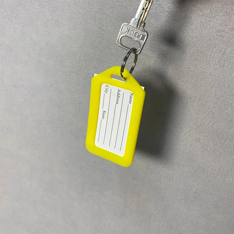 9 couleurs différentes d'étiquettes de clés en plastique manuscrites pour étiquettes de porte-clés de couleur lâche de bagage d'identification