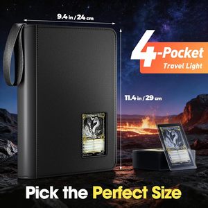 Carpeta Premium de 4 Bolsillos con Ventana para Almacenamiento de Tarjetas, Capacidad para 144 Tarjetas en Fundas Protectoras - Product Image 5