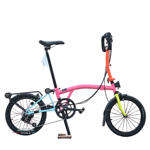 Chroom-molybdeen staal vouwfiets vierkleurig 15-versnellingen drievoudig opvouwbare aluminium velgen reisversie unisex fiets - Product Image 2