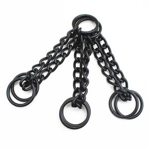 Venta al por mayor de metal hierro negro/latón antiguo martingala media cadena collar gargantilla perro Collar con <span class=keywords><strong>1</strong></span> pulgada 25MM O anillo cadena martingala - Product Image 2