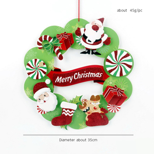 Nouvelles décorations de Noël écologiques, guirlandes en papier faites à la main, pendentifs DIY pour les murs, les portes et les arbres de Noël à la maison - Product Image 2