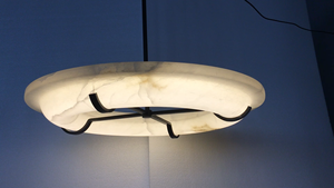 Lámpara de Araña Redonda de Alabastro Personalizada, Lámpara Colgante de Lujo con Textura de Nube Moderna para Espacios Exclusivos - Product Image 4