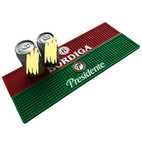 Tapis de bar en PVC personnalisé OEM/ODM avec logo, tendance estivale, imperméable et antidérapant, en caoutchouc, pour comptoir de bar et boissons.