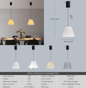 Lampadario Moderno per Matrimoni a LED, Lampada a Sospensione <span class=keywords><strong>con</strong></span> Altezza Regolabile, Telecomando, Dimmerabile, Nappe, Finitura Bianca/Oro - Product Image 6