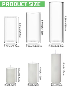 Set of 5 Pillar White Glass Led Candle for Home Decoration - Product Image 3