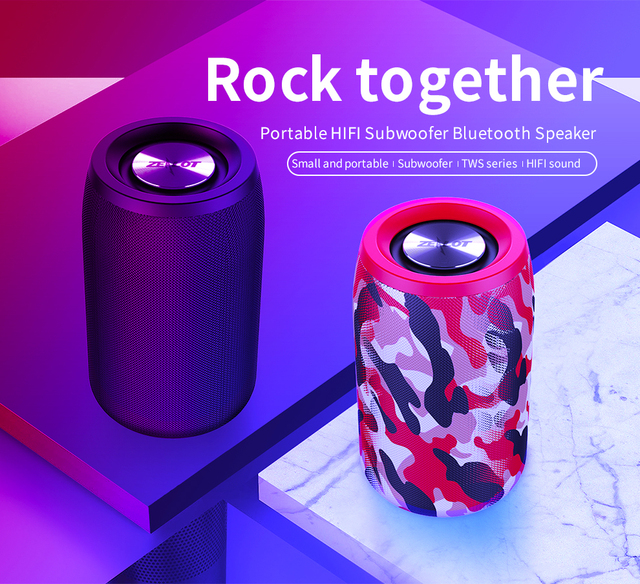 Mini Blue Tooth Round Wireless Speaker for Indoor True Wireless Stereo Pair Speakers Blue Tooth Speaker with TF Card Zealot S32