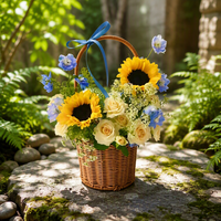 Panier à fleurs en osier tressé artisanal SEEWIN, écologique, réutilisable, en rotin naturel, pour mariage, fête, cadeau