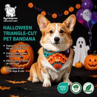 Bandana pour chien et chat, lavable, résistant à la décoloration, style à nouer réglable, décoration de cou pour animaux de compagnie pour les événements d'Halloween, OEM ODM