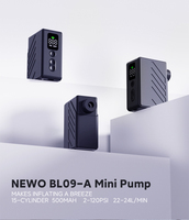 Pompe à air électrique sans fil, batterie détachable, mini gonfleur de pneus 120 PSI, compresseur portable sans balais à arrêt automatique pour vélo