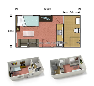 บ้านสำเร็จรูปหรูหราแบบโมดูลาร์ คอนเทนเนอร์เฮาส์ทันสมัย สำนักงานเคลื่อนที่ในสวน บ้านพักตากอากาศสำเร็จรูป ห้องพักโรงแรมขนาด 20 ฟุต - Product Image 2