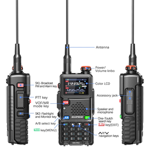 Baofeng UV 5RH PRO Talkie-walkie tri-bande haute puissance avec GPS intégré, transceiver portable pour usage en construction, personnalisable - Product Image 1