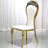 Chaise de salle à manger rembourrée en mousse haute densité, durable, avec dossier solide en acier inoxydable, pour événements hôteliers et location