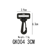 Accessoire de suspension noir en plastique de luxe, étanche, petit, avec boucle rotative à clip, pour boîtes d'emballage de jouets, crochets, sangles de sac à dos et sacs