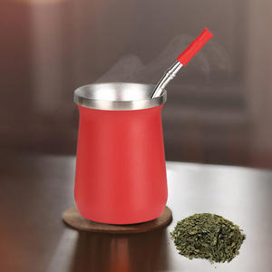 Venta al por Mayor Taza de Té de Acero Inoxidable de Doble Pared de 260ml Yerba <span class=keywords><strong>Mate</strong></span> <span class=keywords><strong>Argentino</strong></span> Personalizado con Bombilla para Fiestas - Product Image 1