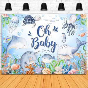 ฉากหลังอาบน้ำ7x5ft ธีมใต้น้ำออกแบบได้ตามที่ต้องการตกแต่งปาร์ตี้ในมหาสมุทรบูธภาพถ่ายอุปกรณ์ประกอบฉากในสต็อก - Product Image 4