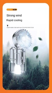 ไฟฉาย LED ชาร์จไฟได้แบบพกพากลางแจ้งโคมไฟตั้งแคมป์พลังงานแสงอาทิตย์พร้อมพัดลมพลังงานแสงอาทิตย์ - Product Image 6